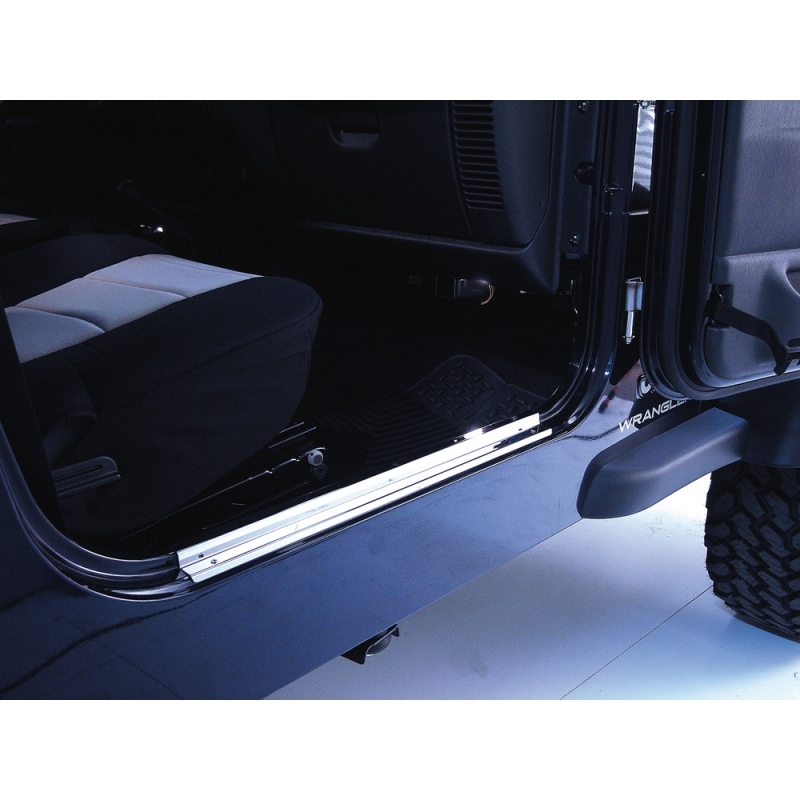 Jeep Wrangler Door Entry Guards - Front - Rugged Ridge - Stainless Steel - `97-`06